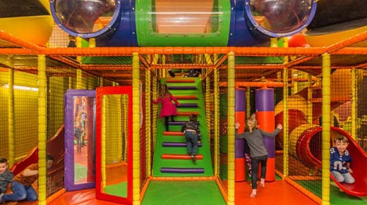 Kids having fun in soft play area